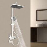 Syst�me de douche, robinet de douche moderne en acier inoxydable, douche pluie, massage, avec pomme de ...