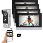 Syst�me d'intercom vid�o c�bl� tuya wifi 7 pouces �cran tactile 1080p cam�ra de cloche de porte kit d'intercom ...