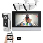 Syst�me d'intercom vid�o c�bl� tuya wifi 7 pouces �cran tactile 1080p cam�ra de cloche de porte kit d'intercom ...