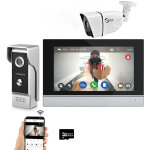 Syst�me d'intercom vid�o c�bl� tuya wifi 7 pouces �cran tactile 1080p cam�ra de cloche de porte kit d'intercom ...