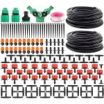 Systme d'irrigation jardin, 149 pcs kit d'irrigation goutte, tuyau d'irrigation 15m + 15m, buse rglable ...