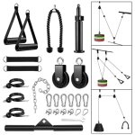 Lifcausal - systme de poulie de fitness 27 pices, accessoires de traction lat, support de squat, machine ...
