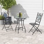 Tabale d'ext�rieur table en m�tal robuste avec motif mosa�que pour patio cour