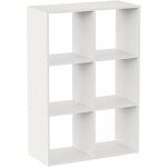 �tag�re 6 cubes spacequb 67. 5x32x100. 5cm ? bois de qualit� ? finitions blanc satin� et bois naturel ...