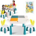 Tolletour - table d'activits pour enfants avec 2 chaises , 251 pices de briques double face table d'activit ...