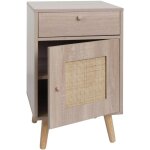 Table d'appoint table basse table de chevet compartiments de rangement avec tiroir kubu rotin mdf aspect ...