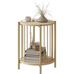 Table d'appoint, bout de canap� � 2 niveaux avec �tag�re de rangement et cadre en acier, � 41 x 49 cm ...
