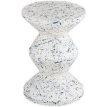 Table d'appoint. bout de canap�. table de chevet acier �maill�. motif mouchet� bleu �33 x h 47cm - zina ...