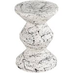 Table d'appoint. bout de canap. table de chevet acier maill. motif mouchet noir 33 x h 47cm - zina ...