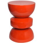Table d'appoint. bout de canap�. table de chevet en m�tal effet glassy orange assa. �32 x h 44. 5cm