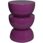 Table d'appoint. bout de canap�. table de chevet en m�tal effet glassy violet coumba. �32 x h 46. 5cm ...