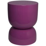 Table d'appoint. bout de canap�. table de chevet en m�tal effet glassy violet madi �32 x h 42cm