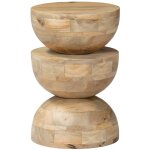 Table d'appoint. bout de canap�. table de chevet. tabouret en bois de manguier. naturel. sita. �30 x ...