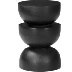 Table d'appoint. bout de canap�. table de chevet. tabouret en bois de manguier. noir . sita. �30 x h ...