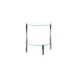 M&s - table d'appoint demi - lune 45x22x47 cm en verre et m�tal chrom� - yukon