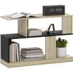 Table d'appoint en forme s, bout de canap� � 3 niveaux �tag�res de rangement, 90 x 30 x 61 cm, effet ...