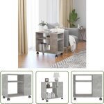 The living store - table d'appoint gris bton 70x35x55 cm bois d'ingnierie - table d'appoint - meuble ...