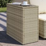 Vidaxl - table d'appoint de jardin avec dessus en verre gris clair rotin Vidaxl - table d'appoint de jardin avec dessus en verre gris clair rotin