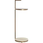 Table d'appoint light & living leda en pierre marbre sable gris