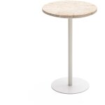 Drawer - table d'appoint en m�tal et travertin �35cm - beige - rito