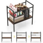 Costway - table d'appoint, meuble etagère de rangement / bout de canapé 3 niveaux, cadre en métal, plateau ... Costway - table d'appoint, meuble etagère de rangement / bout de canapé 3 niveaux, cadre en métal, plateau ...