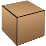 Table d'appoint en miroir fum� et mdf - marron - cubix
