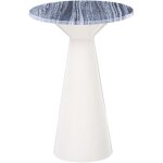 Table d'appoint moderne plateau en marbre et pied en m�tal thermolaqu� ronde accessoire de salon blanche ...