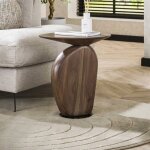 M&s ? table d'appoint en acacia massif marron 45x36x50 cm ? plateau taill� ? design organique durable ...