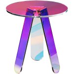 Mophorn - table d'appoint ronde iris�e, table d'appoint en acrylique transparent pour boissons, nourriture, ...
