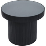 Table d'appoint ronde svita miguel avec plateau en verre petite table basse ronde noir