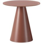 Table d'appoint ronde en verre tremp et mtal 45cm - marron glac - celeste