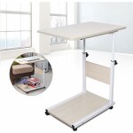 Table d'appoint avec roulettes, table pour ordinateur portable, hauteur rglable, bureau rglable, bureau ...