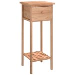 Dcoshop26 - table d'appoint support plante avec tiroir et tagre 25 x 25 x 60 cm bois massif de noyer ...