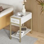 Hoerfuriy - table d'appoint avec tiroir et tagre, table de chevet troite, table basse pour salon, ...