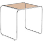 Table d'appoint en verre pieds chrome - verre ambr� - rika