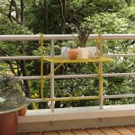 Table de balcon doré 60x40 cm acier - table de balcon - table pliante - table extérieure - meubles de ... Table de balcon doré 60x40 cm acier - table de balcon - table pliante - table extérieure - meubles de ...