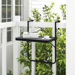 Table de balcon suspendue en hips et métal pliable avec hauteur réglable à 3 niveaux revêtement antirouille ... Table de balcon suspendue en hips et métal pliable avec hauteur réglable à 3 niveaux revêtement antirouille ...