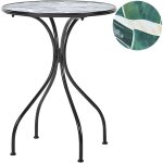 Table de balcon vintage en métal extérieur plateau en mosaïque cadre en fer noir cozzona Table de balcon vintage en métal extérieur plateau en mosaïque cadre en fer noir cozzona