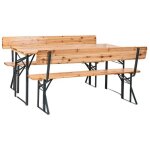 Table et bancs de brasserie avec dossier 'wasen' 167 x 70 cm - 3 pces