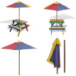 Table et bancs de pique - nique avec parasol pour enfants bois - table pique - nique enfant - table enfant ... Table et bancs de pique - nique avec parasol pour enfants bois - table pique - nique enfant - table enfant ...