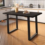 M&s - table de bar 160x80x93 cm en bois exotique et métal noir M&s - table de bar 160x80x93 cm en bois exotique et métal noir