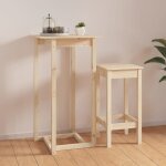 Table de bar 60x60x110 cm bois massif de pin - table basse - table de bar - table reception - meuble ...