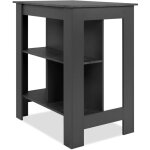 Calicosy - table de bar 92x68x106 cm avec étagères anthracite et ardoise Calicosy - table de bar 92x68x106 cm avec étagères anthracite et ardoise