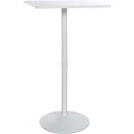 Table de bar bistrot plateau carr� 60 x 60 cm en bois blanc cadre en m�tal blanc 100005589