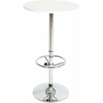 Hhg - table de bar table de bistrot table de rception bari avec repose - pieds 60cm, blanc