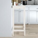 Table de bar blanc 50x50x110 cm bois massif de pin