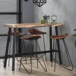 Table bar bois d'acacia massif m�tal 125 cm melbourne
