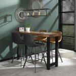 Table bar bois massif métal 150 cm melbourne Table bar bois massif métal 150 cm melbourne