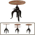 Vidaxl - table de bar bois de rcupration massif 75x(76 - 110) cm - table basse industrielle - table ...