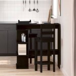 Table de bar ch�ne noir 100 x 48 x 101. 5 cm bois d'ing�nierie